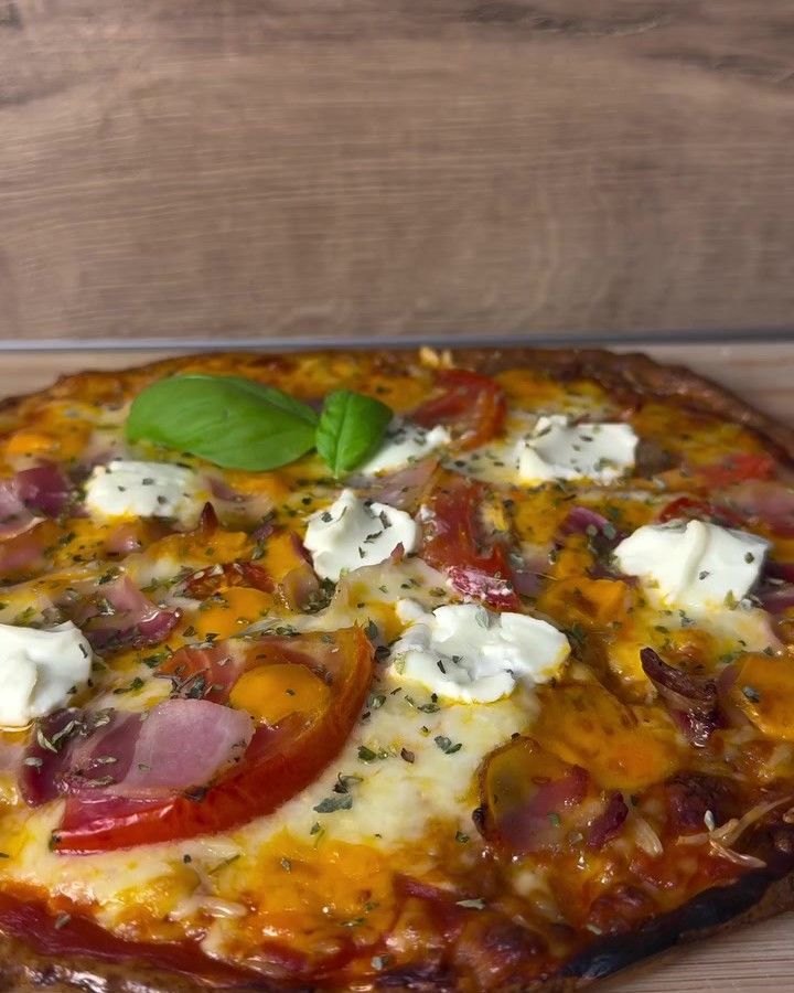 Pizza de queso cottage sin harinas